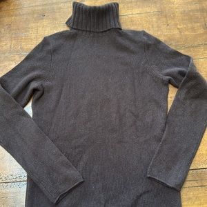 J Crew brown cashmere turtleneck sweater medium
